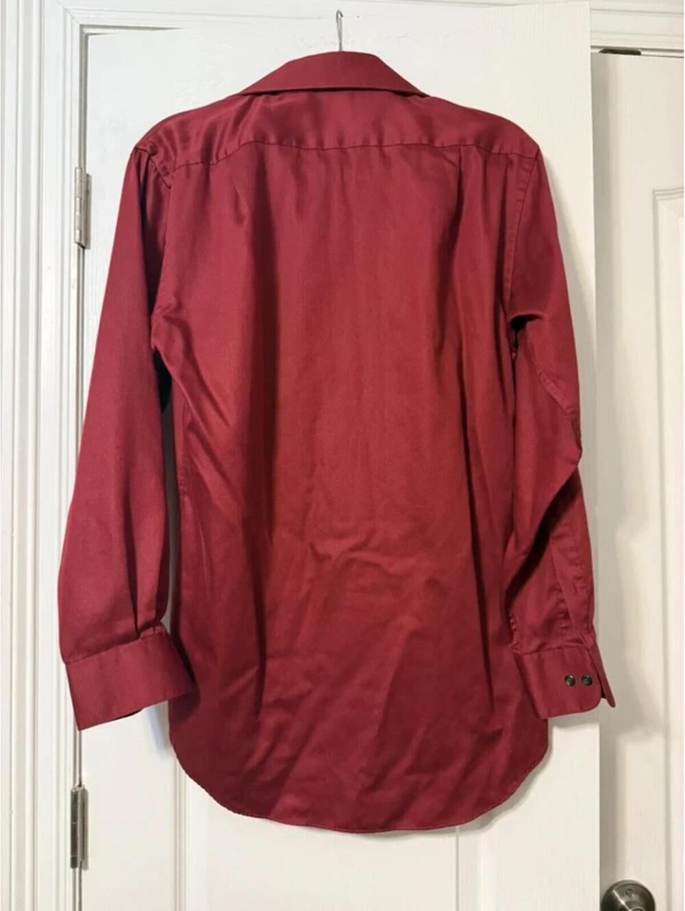 George Men's Burgundy Long Sleeve Shirt, Small - Picture 3 of 3
